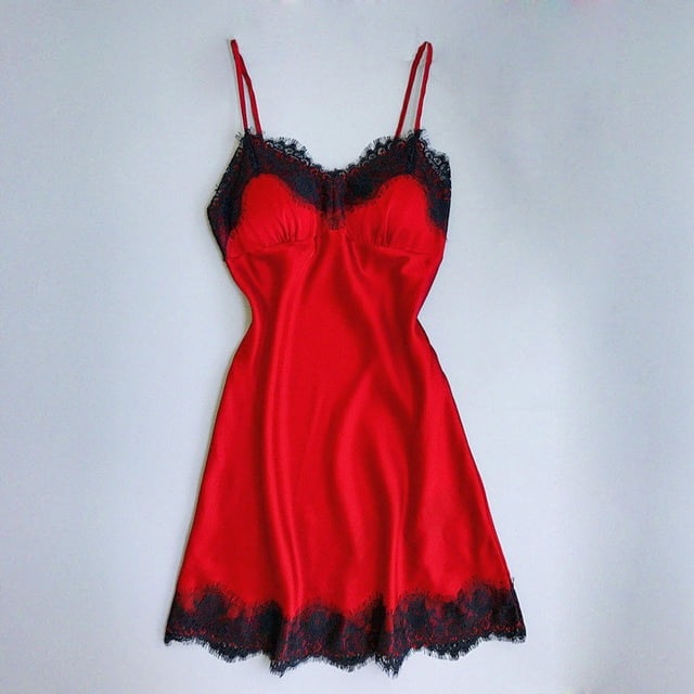 Camisones cortos de encaje para mujer, lencería, ropa interior, bata, vestido de dormir, camisón para mujer