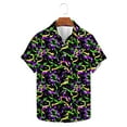 thumbnail image 6 of Feancey Ugly Hawaiian Holiday Shirts for Men Mardi Gras Printed Carnival Party Top Novelty Short Sleeve Casual Button Down Shirt Spring Fashion Aloha Shirts Multicolor 5XL, 6 of 6