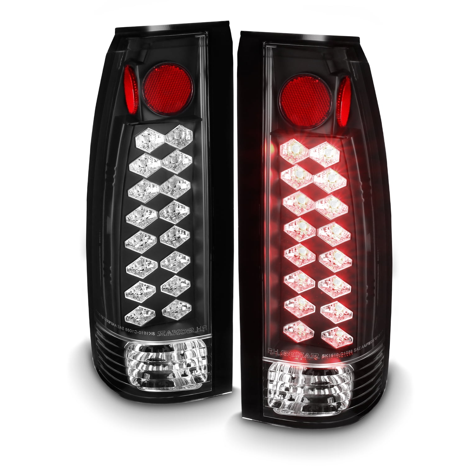 For C/K C10 Series Blazer Sierra Suburban Pickup Truck Red Clear Rear Tail Light Brake Lamps Replacement 