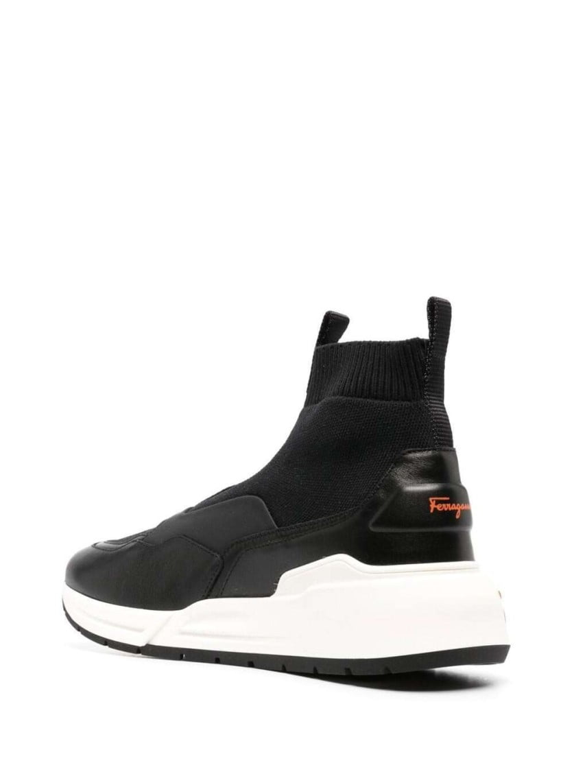 スニーカー SALVATORE FERRAGAMO COSMA SOCK SNEAKERS WOMEN BLACK FABRIC Salvatore Ferragamo Black Cosma Sock High-Top Sneakers Woman