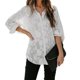 thumbnail image 1 of Camisa de mujer transparente de manga larga con cuello vuelto y botones, blusa informal de Color puro para mujer para el trabajo diario, 1 of 6