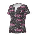 thumbnail image 2 of Naloa Lovely Mom Ever Print T-Shirts Short Sleeve V Neck Tees for Women Fashion Tops Trendy Lightweight Soft Casual Summer Outfits Clothes, 2 of 5