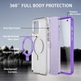 thumbnail image 2 of CASEFIV for iPhone 14 Case, iPhone 13 Case with Magnetic Invisible Stand [Compatible with MagSafe] Built-in Screen Protector Military Drop Protection Shockproof Slim Translucent Case Cover, Purple, 2 of 5