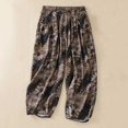 thumbnail image 2 of Pantalons pour Femmes, Pantalons Décontractés en Coton et Lin avec Poches Imprimées, Amples et Polyvalents, 2 of 6