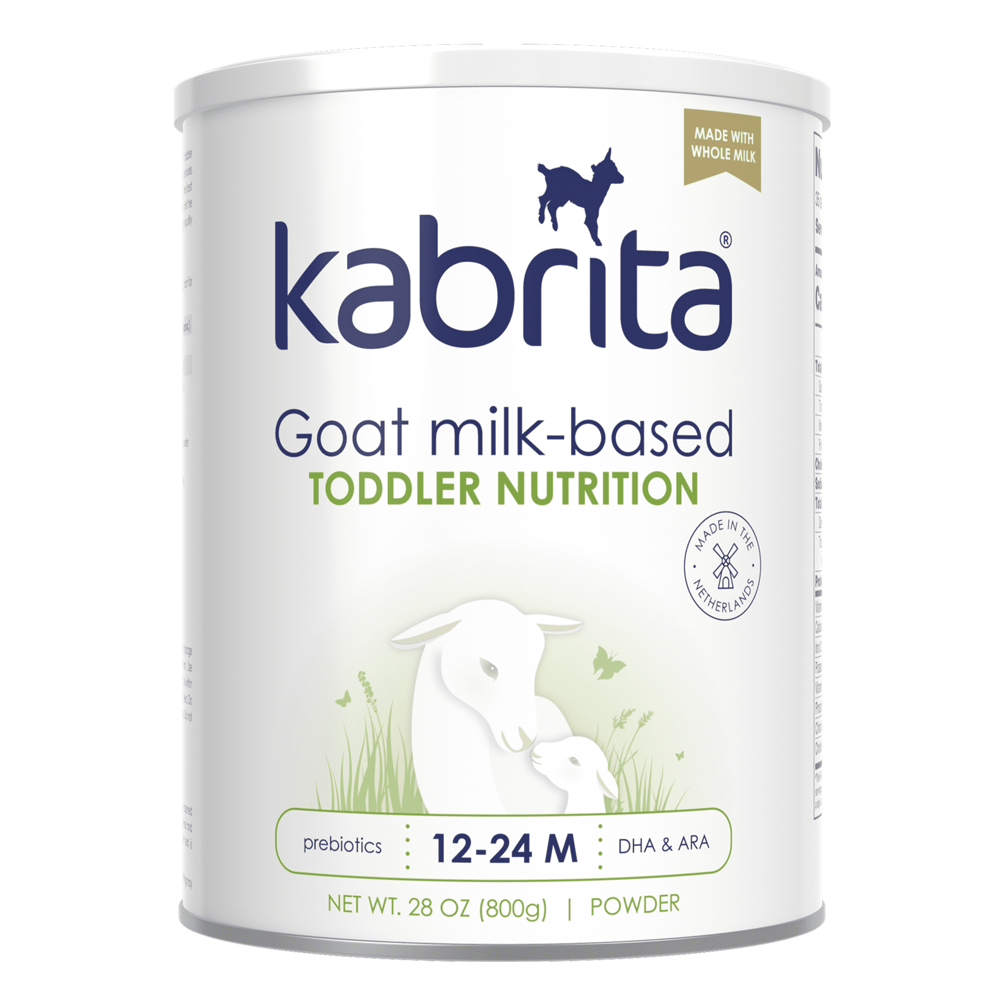 Kabrita Goat Milk-Based Toddler Nutrition Drink with DHA, European Whole Milk, Prebiotics & Probiotics, 28oz