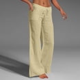 thumbnail image 2 of FEIFLY Pants Polyester Wide Legged Daily Woman Solid Color Leisure Women Trousers, 2 of 9