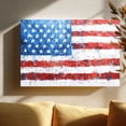 thumbnail image 4 of Textured American Flag Canvas Wall Art (Rustic Patriotic) Ready to Hang for Living Room, 4 of 8