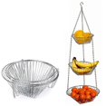 thumbnail image 1 of Wire Hanging Basket,3-tier Stainless Steel Fruit Basket, 1 of 5