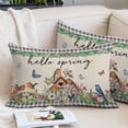 thumbnail image 2 of Spring Botanical Pillow Covers 12"x20", Farmhouse Vintage Black Plaid Brown Soft Brushed Microfiber Breathable Throw Pillow Covers, Decorative Pillowcase with Zipper for Couch Sofa Bedroom, 2 of 9