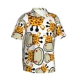 thumbnail image 2 of Bixox Men's Hawaiian Shirts Men's Giraffes Head ,Cartoon Giraffes Print Short-Sleeve Shirt-X-Large, 2 of 8