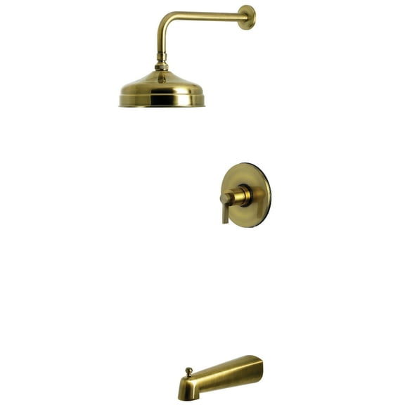 Kingston Brass KB6333NDL NuvoFusion Single-Handle Pressure Balanced Tub and Shower Faucet, Antique Brass