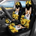 thumbnail image 3 of Uourmeti Durable Car Seat Covers Full Set Polyester, Compatible with Auto Interior Car Interior, for Truck most Cars, Corgi Sunflower, 3 of 10