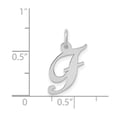 thumbnail image 2 of 14k White Gold Solid Polished Laser-cut Small Fancy Script Letter Name Personalized Monogram Initial F Charm Pendant Nec, 2 of 2