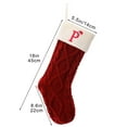 thumbnail image 3 of hulanddfd 26 Letters Christmas Stockings, 18inches Red Knitted Stocking with White Cuff and Red Embroidered Initials Christmas Stocking Gift Bag for Xmas Tree Indoor Home Decor Gift for Family, 3 of 5