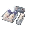 thumbnail image 2 of 3 Packs Foldable Nylon Underwear Drawer Organiser Divider, Washable Transparent Underwear Storage Box For Bras, Socks And Panties，6 Grid Bra Box + 7 Grid Panties Box + 11 Grid Socks Box（Grey）, 2 of 7