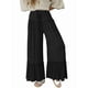 thumbnail image 2 of Pantalones Palazzo Holgados de Playa con Cintura Alta Elástica, Dobladillo con Volantes y Pierna para Mujer Negro L, 2 of 7