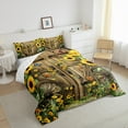 thumbnail image 3 of Castle Fairy Rustic Floral Sunflowers Bedding Comforter Set 2pcs for Female Men Adults,Chic Floral Blossoms Twin Comforter Sets Microfiber,Rustic Lodge Cabin Breathable Bedding Set, 3 of 8