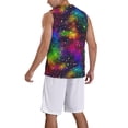 thumbnail image 5 of Easygdp Bright Universe Men's Mesh Basketball Jersey Quick Drying Sleeveless Shirts Fitted Muscle Tank Tops Sport Round Neck T-Shirt - Medium, 5 of 9
