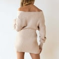 thumbnail image 4 of qolati Sweater Dresses for Women 2024 Fall Long Sleeve Wrap V Neck Knitted Mini Dress Casual Bodycon Business Work Tunic Dress, 4 of 7