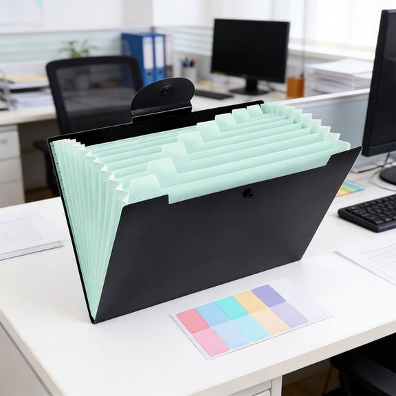 Candy Color Accordion Folder, A4 Mini Document Organizer, Transparent File Storage Pouch, 10 Inch Compact Bill Clip for Office and Campus
