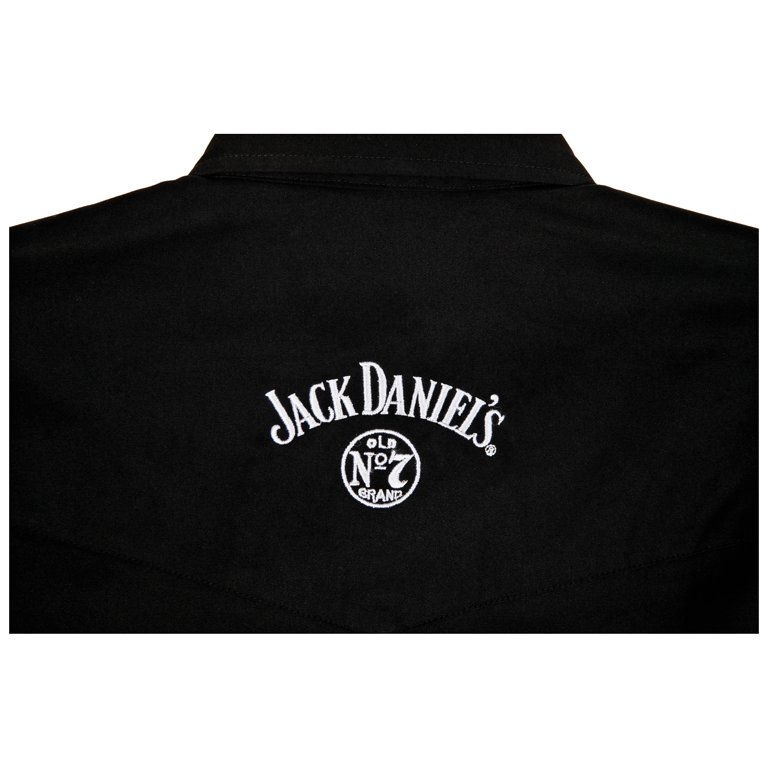 jack daniels long sleeve dress shirt Men's Long Sleeve Jack Daniel's Western Shirt Black / L