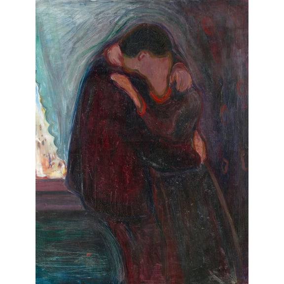 Edvard Munch The Kiss Painting Extra Large XL Wall Art Poster Print