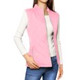 thumbnail image 1 of Día de San Patricio Chaleco Acolchado Ligero Con Cremallera Y Cuello Alto Para Mujer Rosa XS, 1 of 5