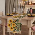 thumbnail image 2 of Farmhouse Sunflowers 36 Inch Table Runner, Vintage Botanical Floral Wooden Farmhouse Dresser Scarf Cotton & Linen Tablerunner for Dining/Kitchen Island/Holiday Party Décor Small 13" x 36", 2 of 9