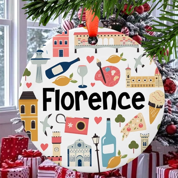 Florence Christmas Ornament, Ceramic/Acrylic Ornament, Mother’s Day Keepsake, Valentine’s Day Decor, Festival Gift Ornament, Collectible 2025