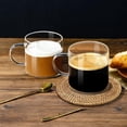 thumbnail image 2 of Baalaka Clear Coffee mug 14oz, Glass Coffee Mugs Set of 2, Large Glass Coffee Cups with Handle for Hot/Cold Drink, Latte, Cappuccino, Tea, Juice and Beer, 2 of 7