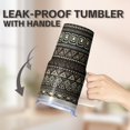 thumbnail image 5 of Bohemian Style 20oz Insulated Travel Cup with Lids & Straws, Stainless Steel Coffee Mug, Double Wall Vacuum Tumbler, Leakproof, 5 of 5