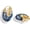 Blue Resin Hoop, variant on Gold Plated Woven Hoop Earrings for Women, Oval Open Lattice Drop Earrings, 18mm Wide Hypoallergenic Lightweight Vintage Jewelry Gift for Her Wedding Party