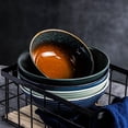 thumbnail image 6 of Qeeadeea Ceramic Ramen Bowls Set Of 2, Colorful Large Soup Bowls, Pasta Salad Bowls Large Serving Bowls Porcelain-dark green-1000ml 35oz, 6 of 7