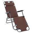 thumbnail image 2 of Chaise Pliante Fauteuil Inclinable Réglable Chaise Longue Jardin Extérieur Siège Inclinable avec Coussin Brun, 2 of 6