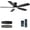 Black, variant on Ceiling Fans with Lights, 52 Inch Low Profile Ceiling Fan with Light and Remote Control, Flush Mount, DC Reversible Motor, Noiseless, Black 6 Speeds Ceiling Fan for Bedroom