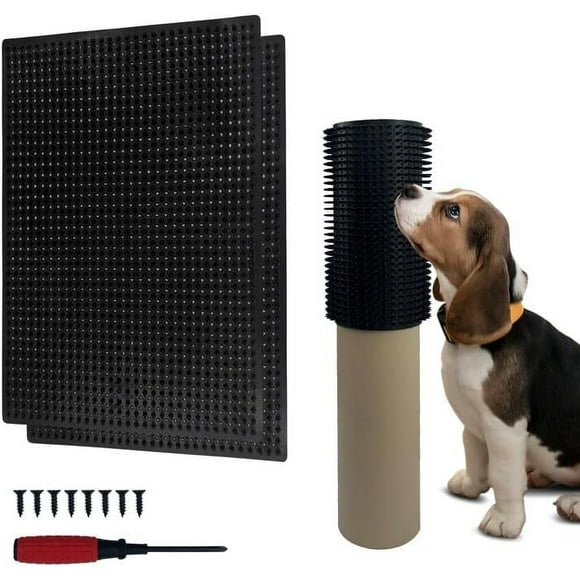 Soft Itch Relief Pad for Dog dog back scratcher for Relief Dog Itch Scratching Post Mat for All Season suitable Dog Massage Bed for Installation on Wall Garden Fence Sofa (2 PCS)