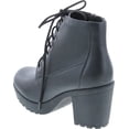 thumbnail image 3 of SODA Women's Second Faux Leather Lace Up High Chunky Heel Ankle Booties, 3 of 7