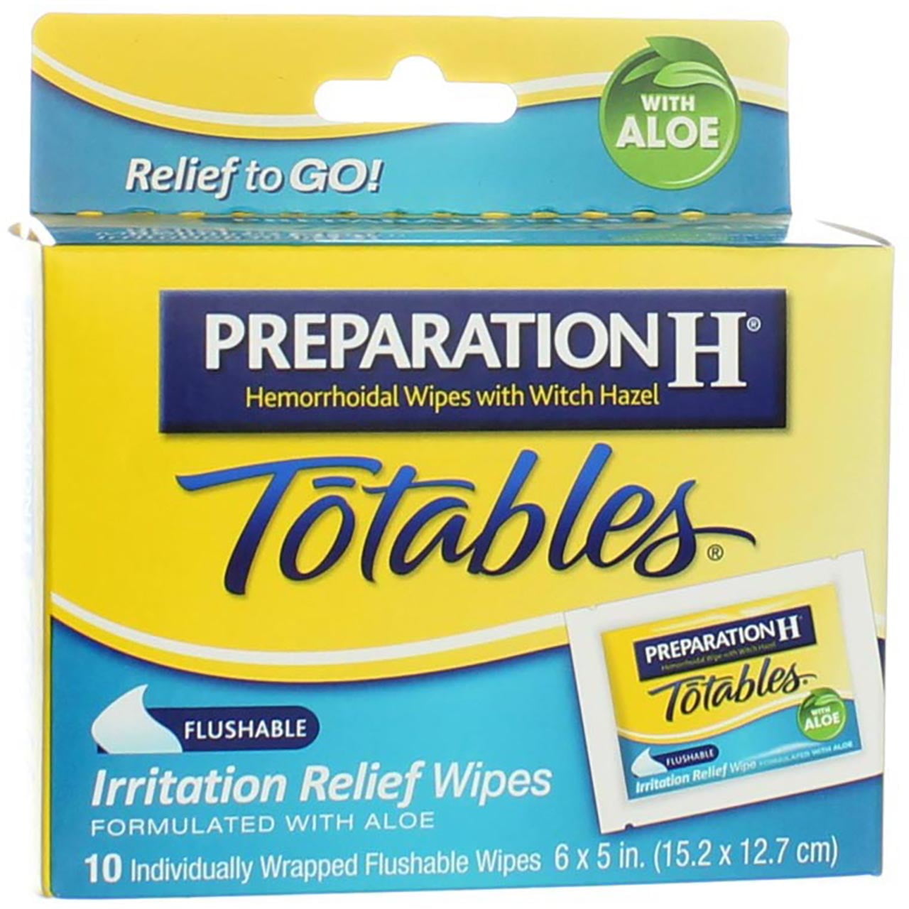 Preparation H Totables Hemorrhoidal Wipes, 10 Ct (2 pack) (Bundle)