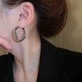 thumbnail image 5 of Oval Shape Earrings for Women - Metal Hoop Earrings, U Shaped Earring for Jewelry Gifts, Birthday Jewelry Wedding Gifts for Her, 5 of 7