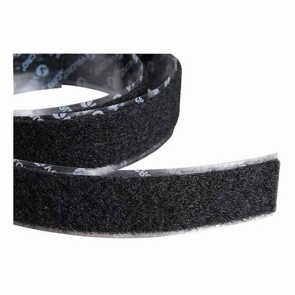 Velcro Brand Reclosable Fastener, Rubber Adhesive, 75 ft, 2 in W, Black 120224