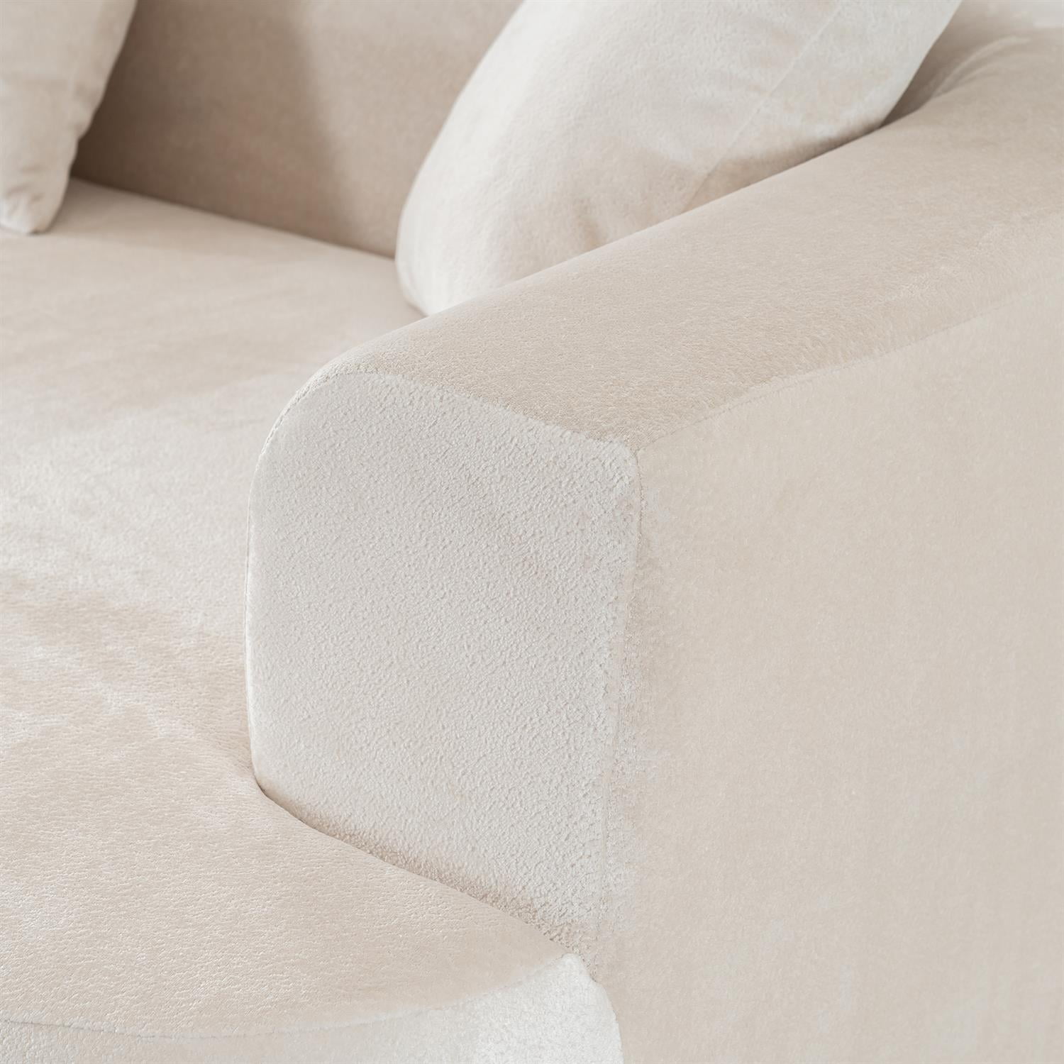 Demi Bonn 100" Modular L-Shape Sectional Sofa with Chaise, Corduroy Fabric, Plush Sponge Compression, Modern Sleeper Couch in Deep Seating for Living Room, Beige