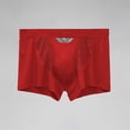 thumbnail image 2 of Men's Underwear Boxer Briefs Solid Color Loose Boxers Shorts Shaping Underwear Daily Homewear Red L, 2 of 4