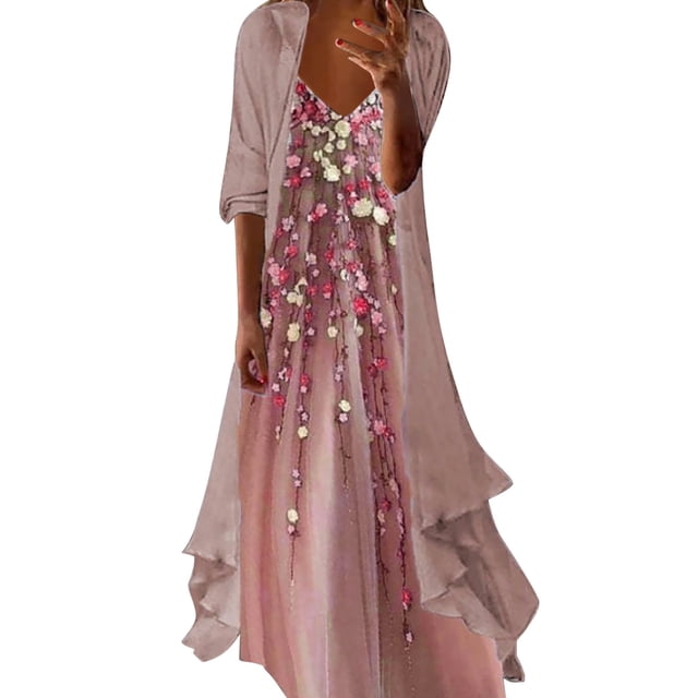 Ketyyh-chn99 Robes Femmes Été Grande Taille Femme Élégante Robe de Soirée Combinaisons Manche à Volants Shorts Robe Mini Kaki,P