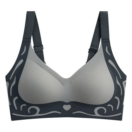Women s Comfortable and Sports Bra for Big Busted Women Transparent Shoulder Strap Cordless Y Back Sports Bra Backless Spongeless with Convertible Small Bra Shoulder Straps