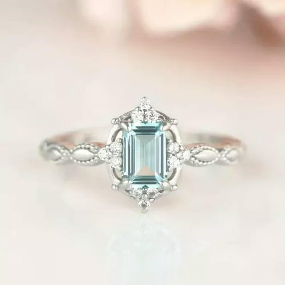 EOEMY Gorgeous Women 925 Silver Filled Rings Cubic Zirconia Jewelry Size 5-12-11