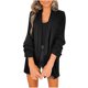 thumbnail image 2 of Moda mujer sólido damas traje Turn-down Collar Cardigan Casual Coat Fridja  po3692, 2 of 5