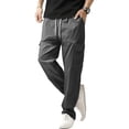 thumbnail image 2 of Cargo Pants for Men, Solid Color Pocket Elastic Waist Casual Fashion Trousers for Spring Summer, 2 of 6