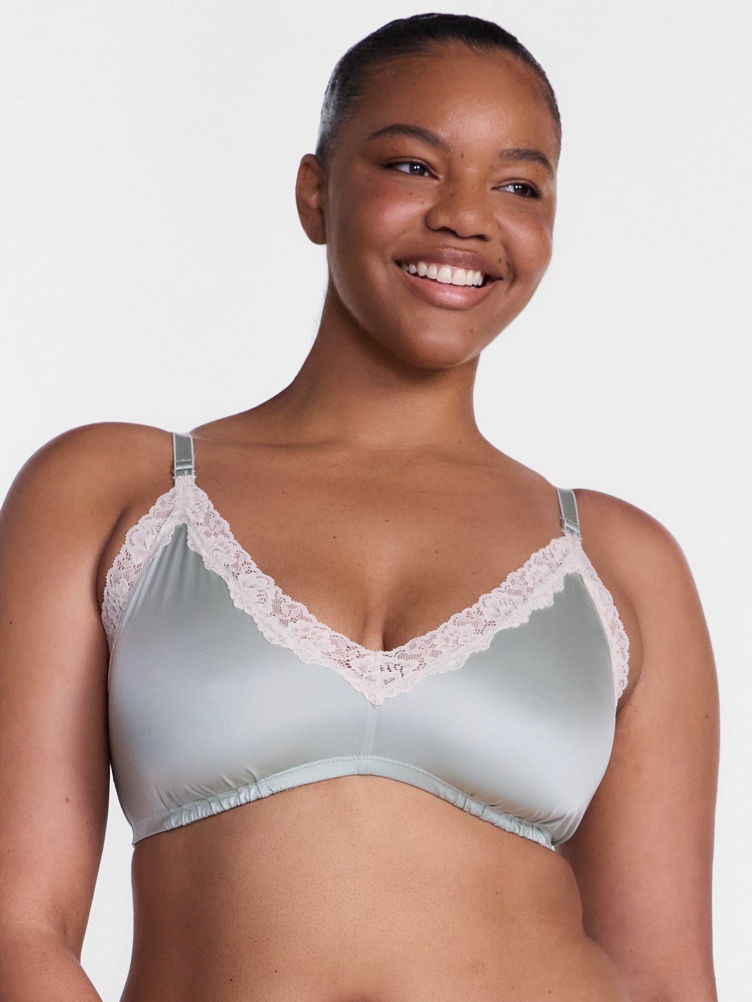 Joyspun Women's Shine and Lace Bralette, Sizes XS-XXXL