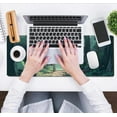 thumbnail image 5 of Japanese Green Forest Gaming Mouse Pad Anime Tree Woodland Desk Mat XL Large, Cute Aesthetics Women Office Desk Decor Laptop Computer Keyboard and Mouse Mat with Stitched Edges Matt 31.5''''x11.8'''', 5 of 6