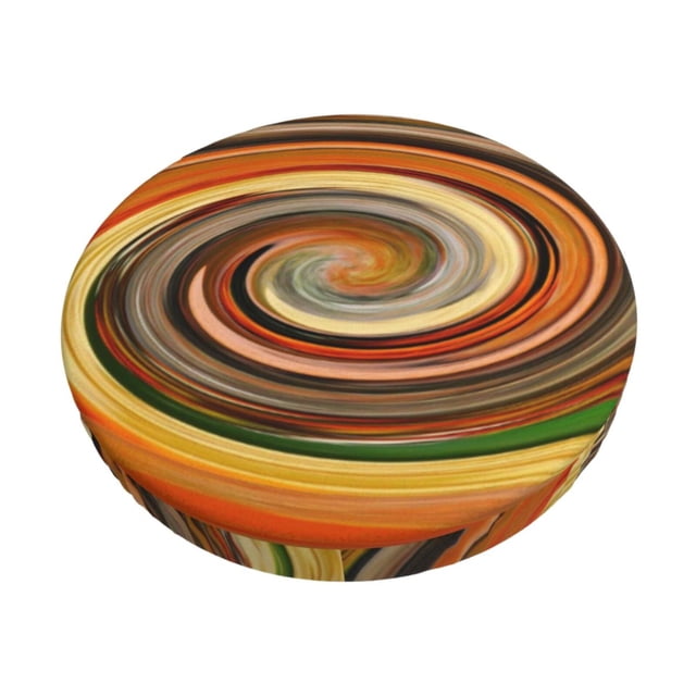 Disketp Colorful Swirl Funda Redonda para Taburete, Funda de Cojín para Silla de Bar Suave y Elástica-14 inch